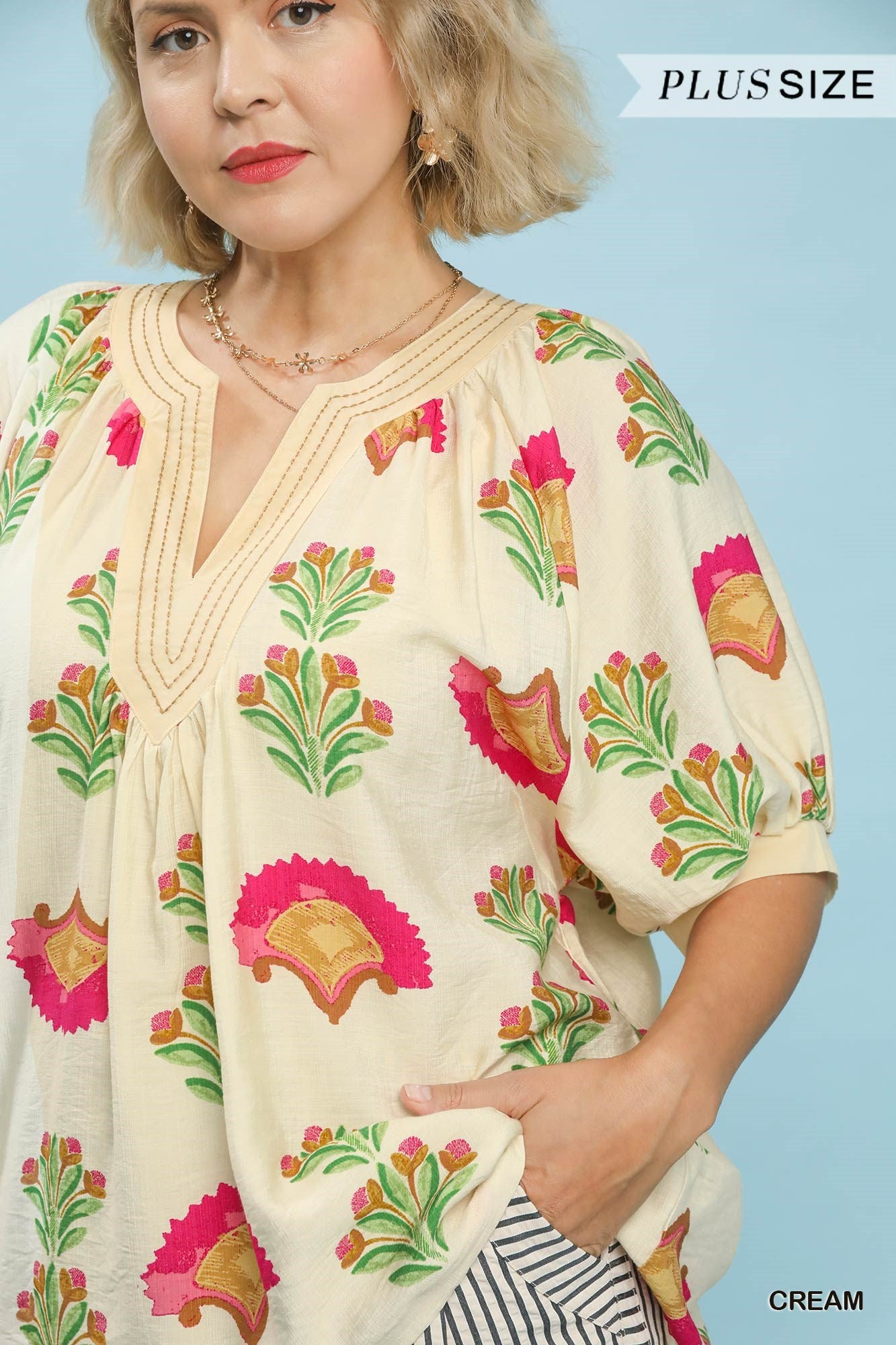 Pink Flower Blouse