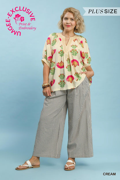 Pink Flower Blouse