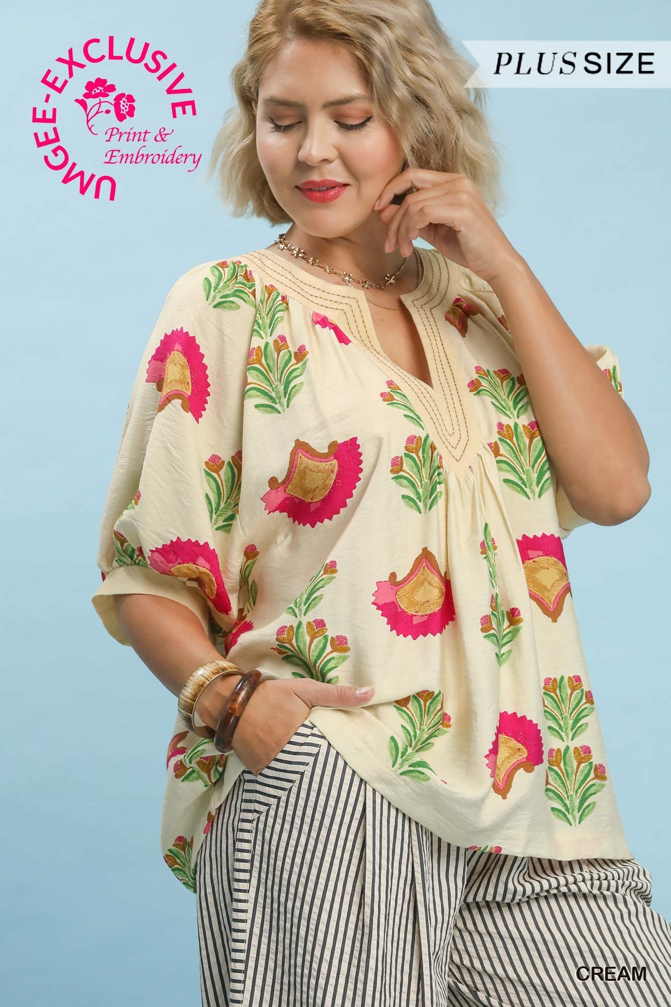 Pink Flower Blouse