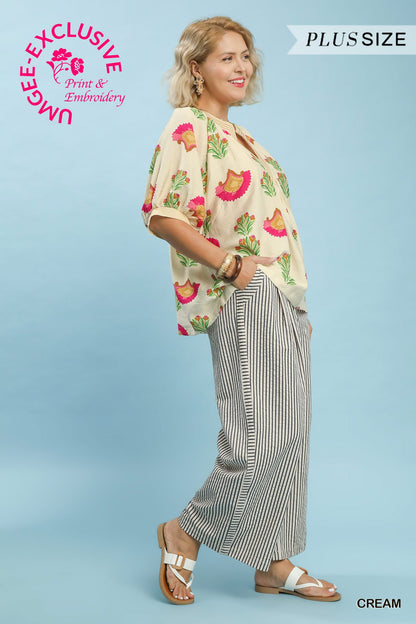 Pink Flower Blouse