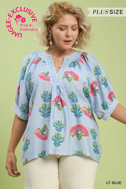 Pink Flower Blouse
