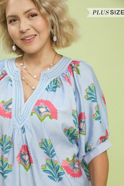 Pink Flower Blouse