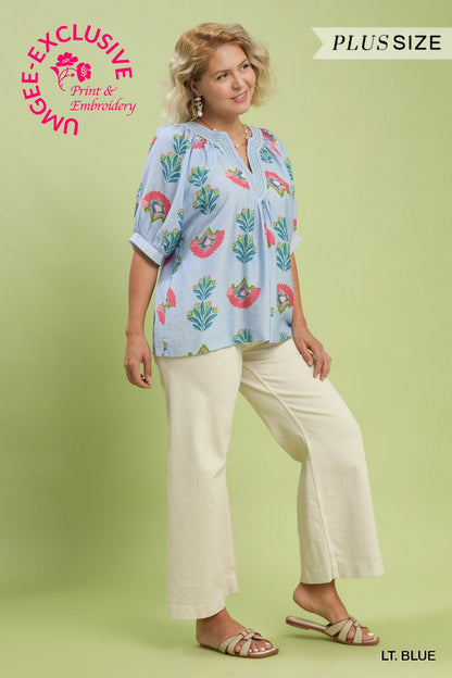 Pink Flower Blouse
