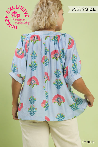 Pink Flower Blouse