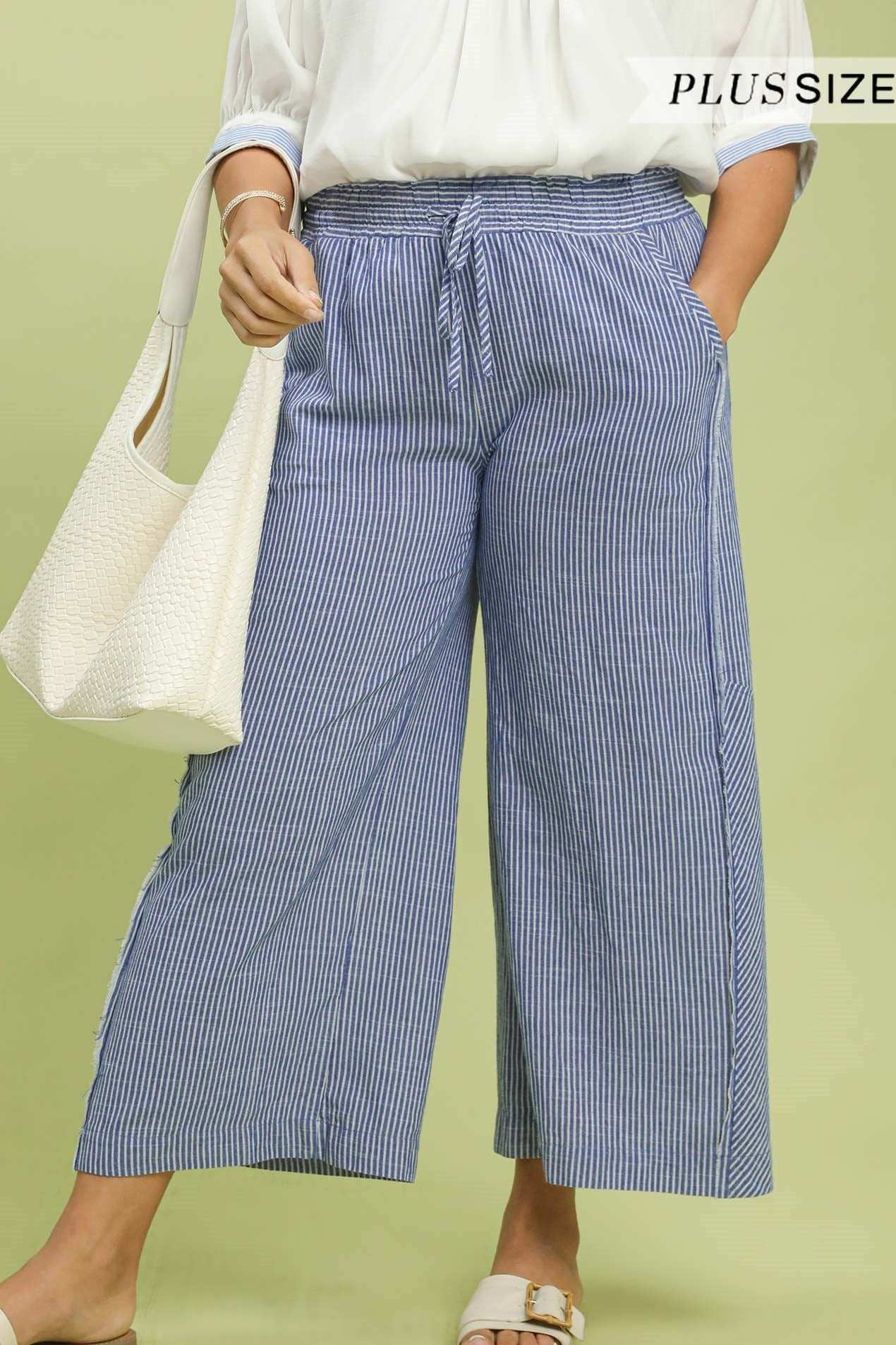 Linen Stripe Wide Leg