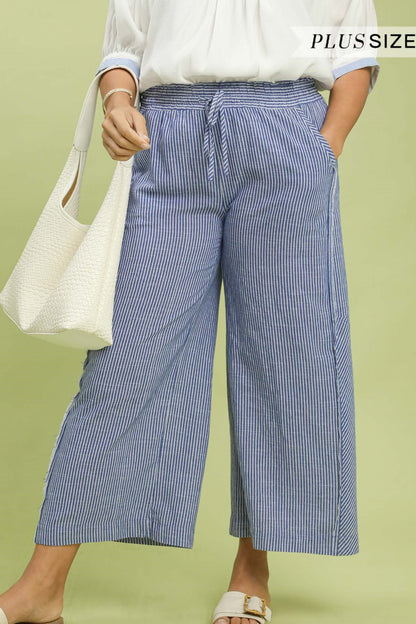 Linen Stripe Wide Leg
