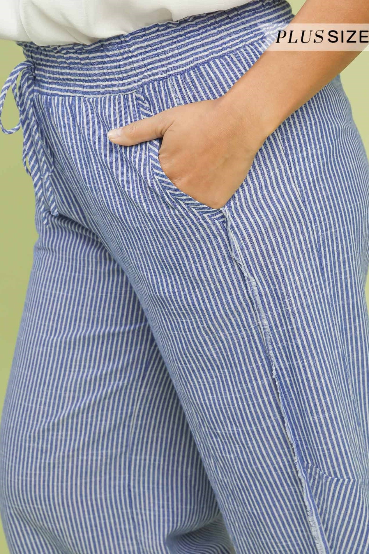 Linen Stripe Wide Leg
