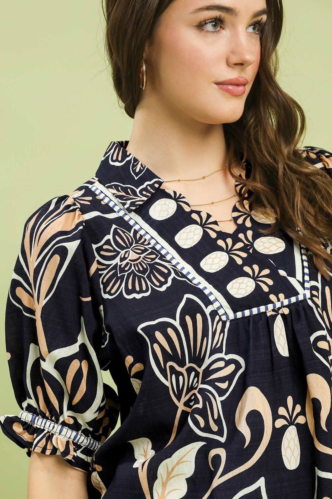 Floral Print Puff Sleeve Top