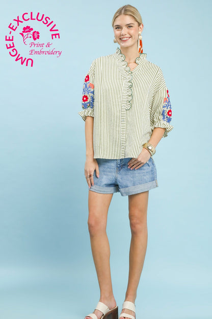 Stripe Poppy Blouse