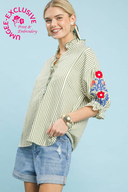 Stripe Poppy Blouse