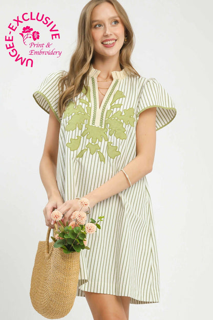 Stripe Floral Shift Dress