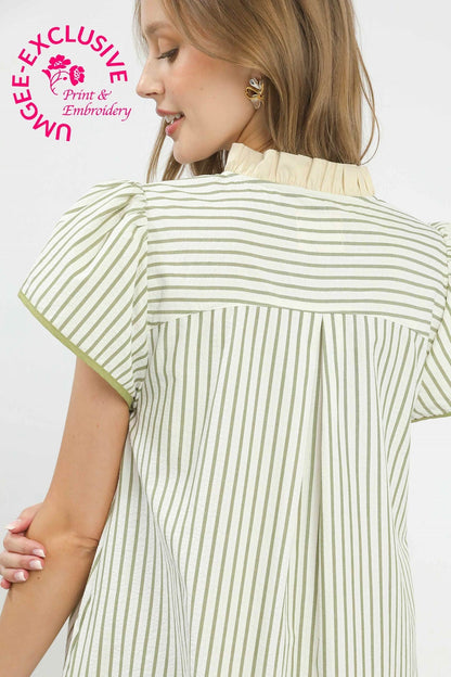 Stripe Floral Shift Dress