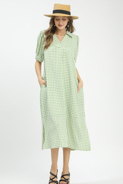 Gingham Midi Dress