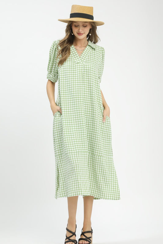 Gingham Midi Dress