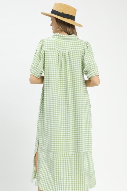 Gingham Midi Dress
