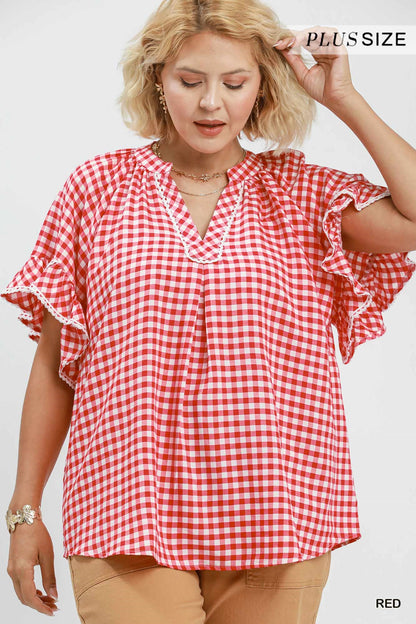 Gingham Ruffle Top