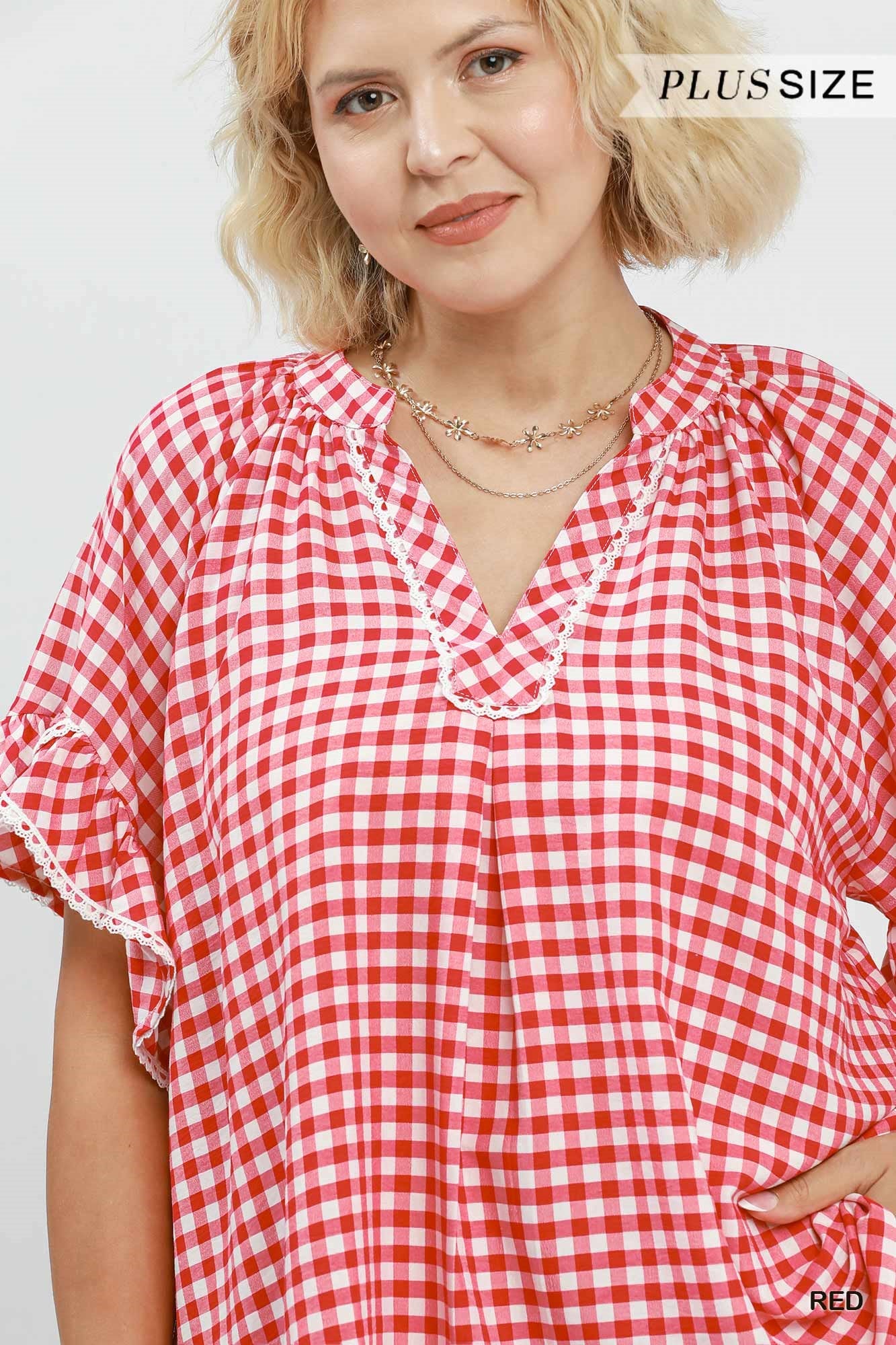 Gingham Ruffle Top