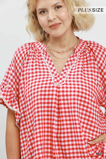 Gingham Ruffle Top