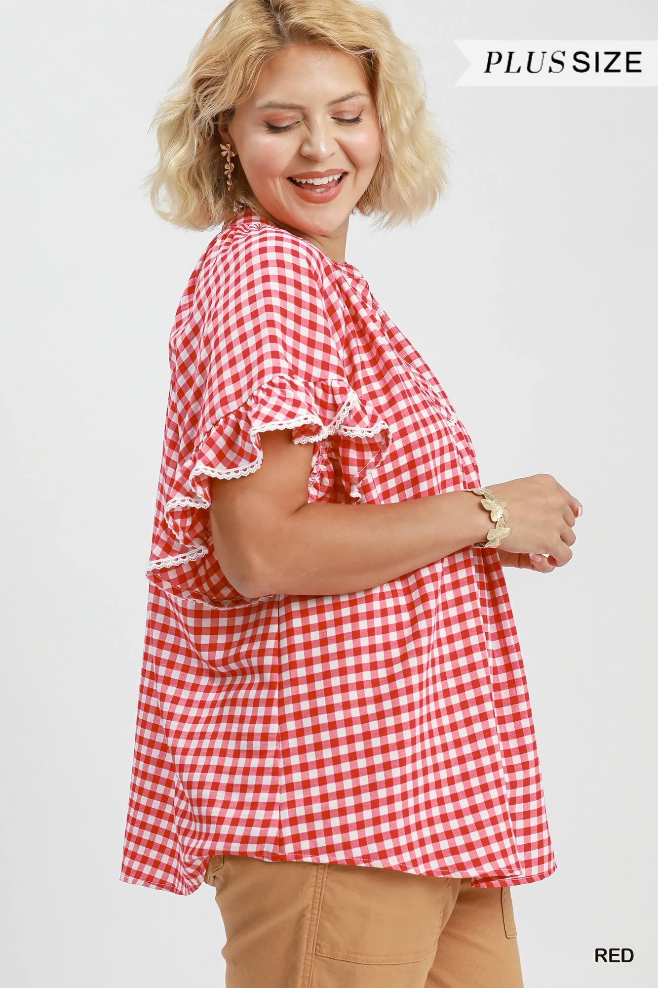 Gingham Ruffle Top