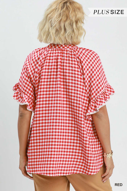 Gingham Ruffle Top