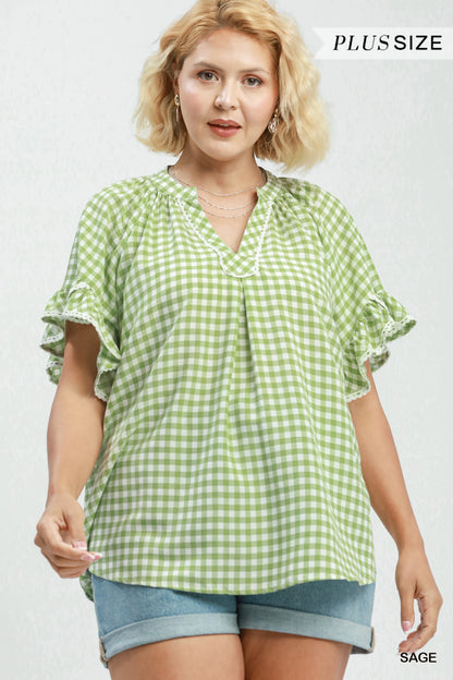 Gingham Ruffle Top