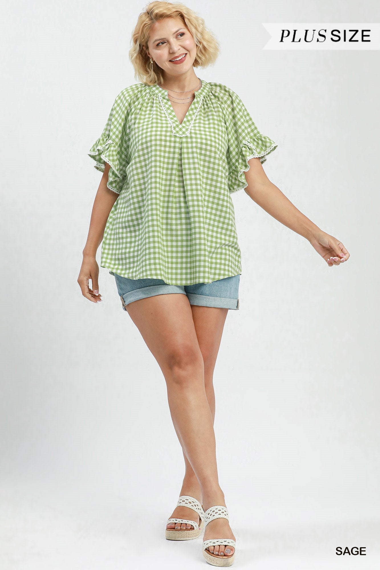 Gingham Ruffle Top