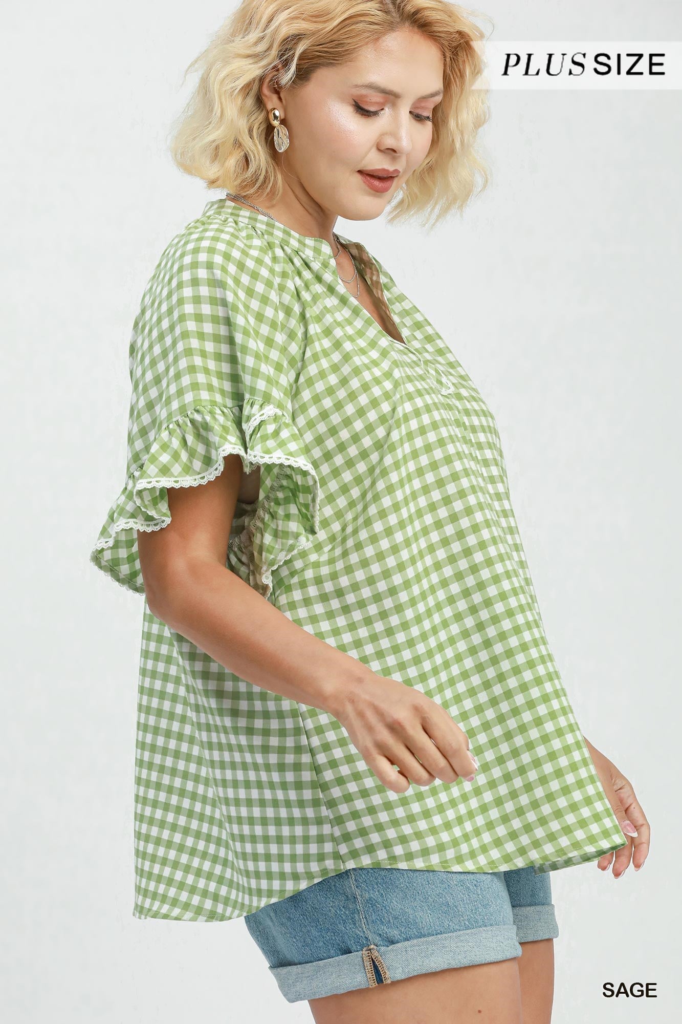 Gingham Ruffle Top