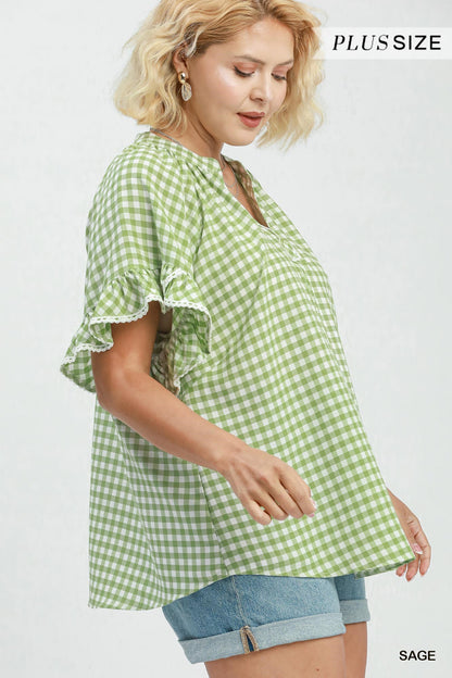 Gingham Ruffle Top