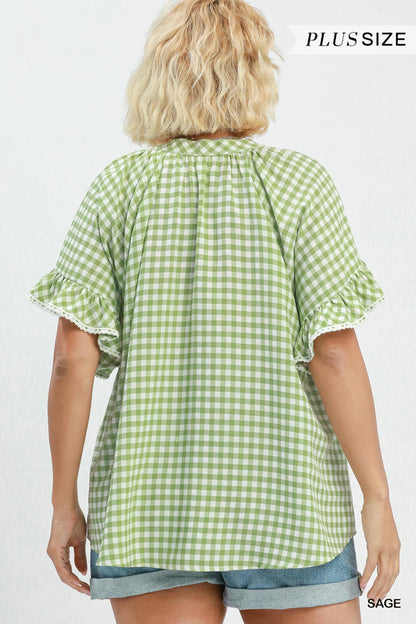 Gingham Ruffle Top
