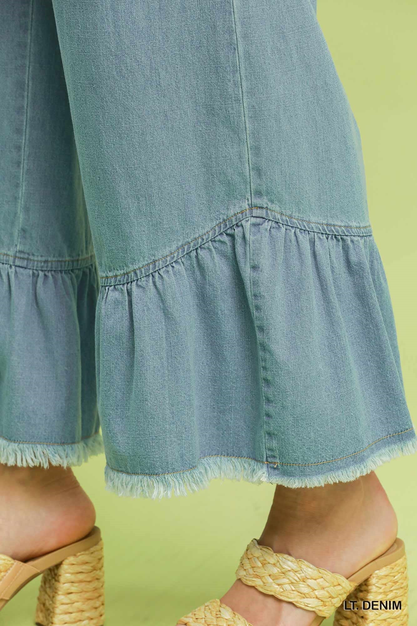 Frayed Wide Leg Pants