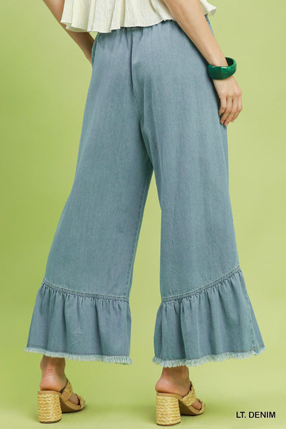 Frayed Wide Leg Pants