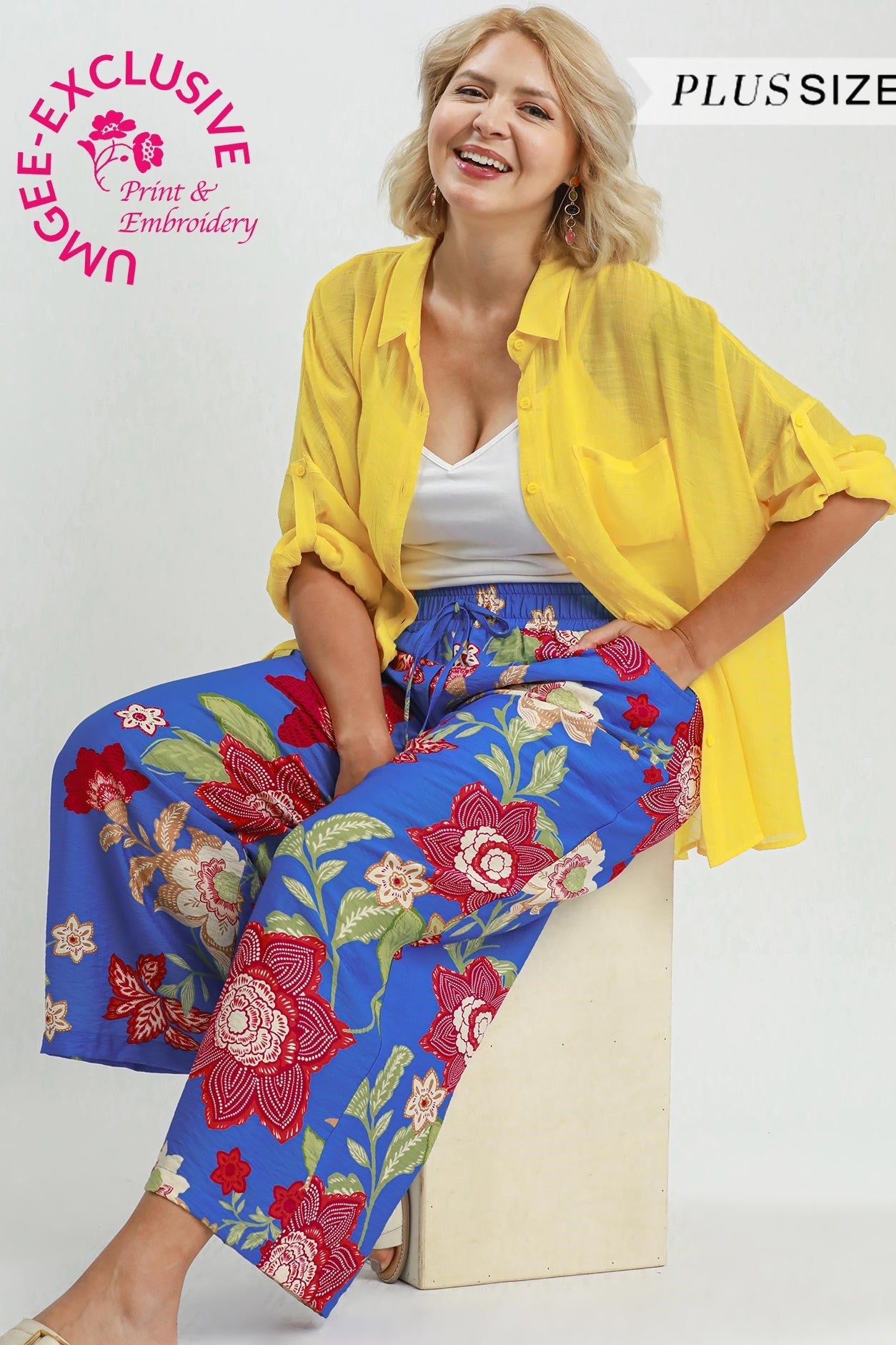 Wide Leg Floral Crop