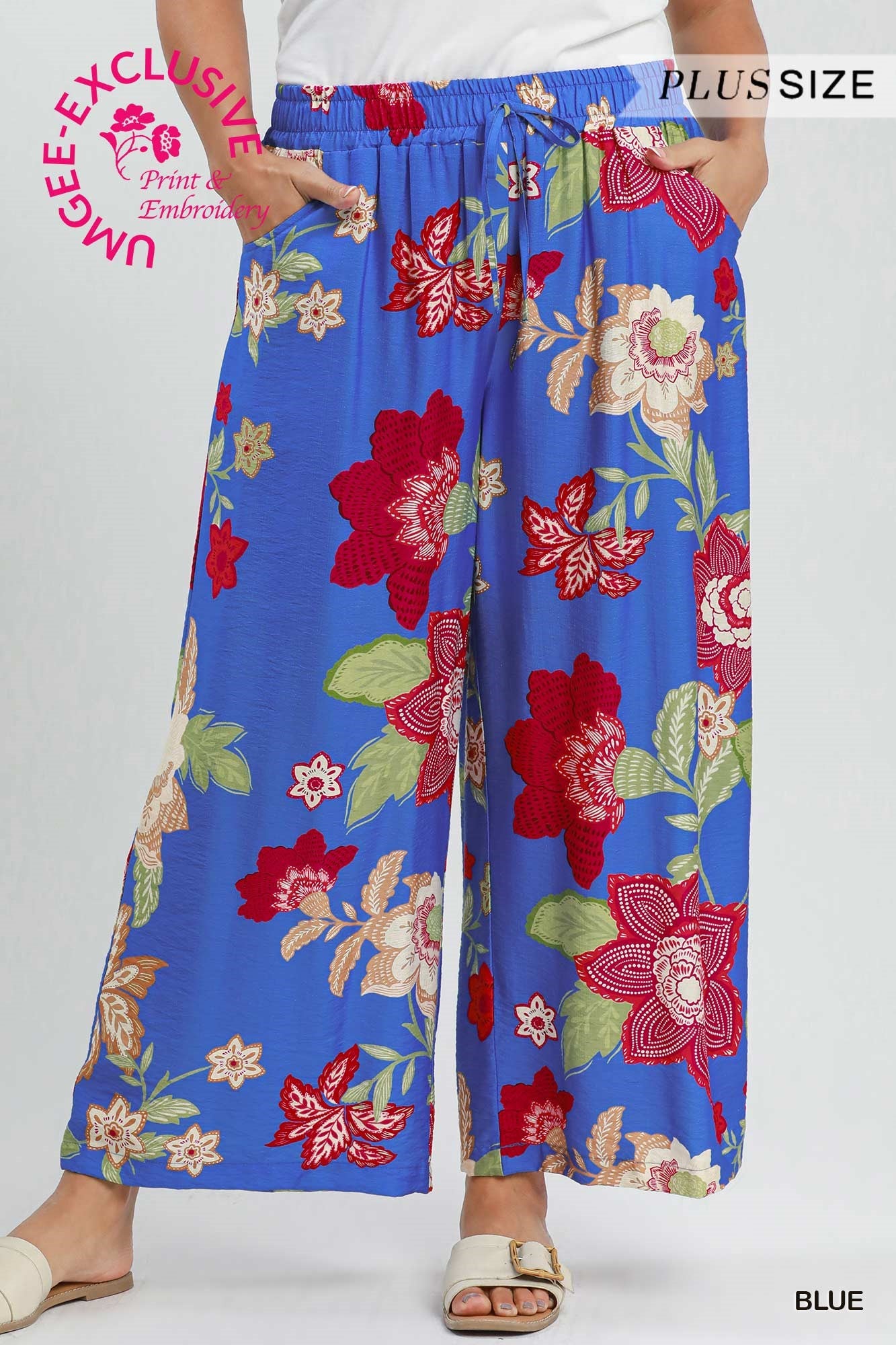 Wide Leg Floral Crop