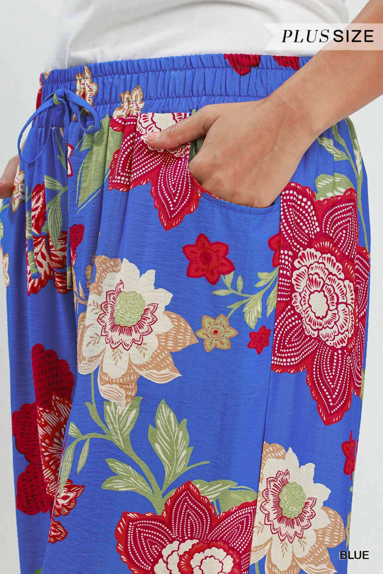 Wide Leg Floral Crop