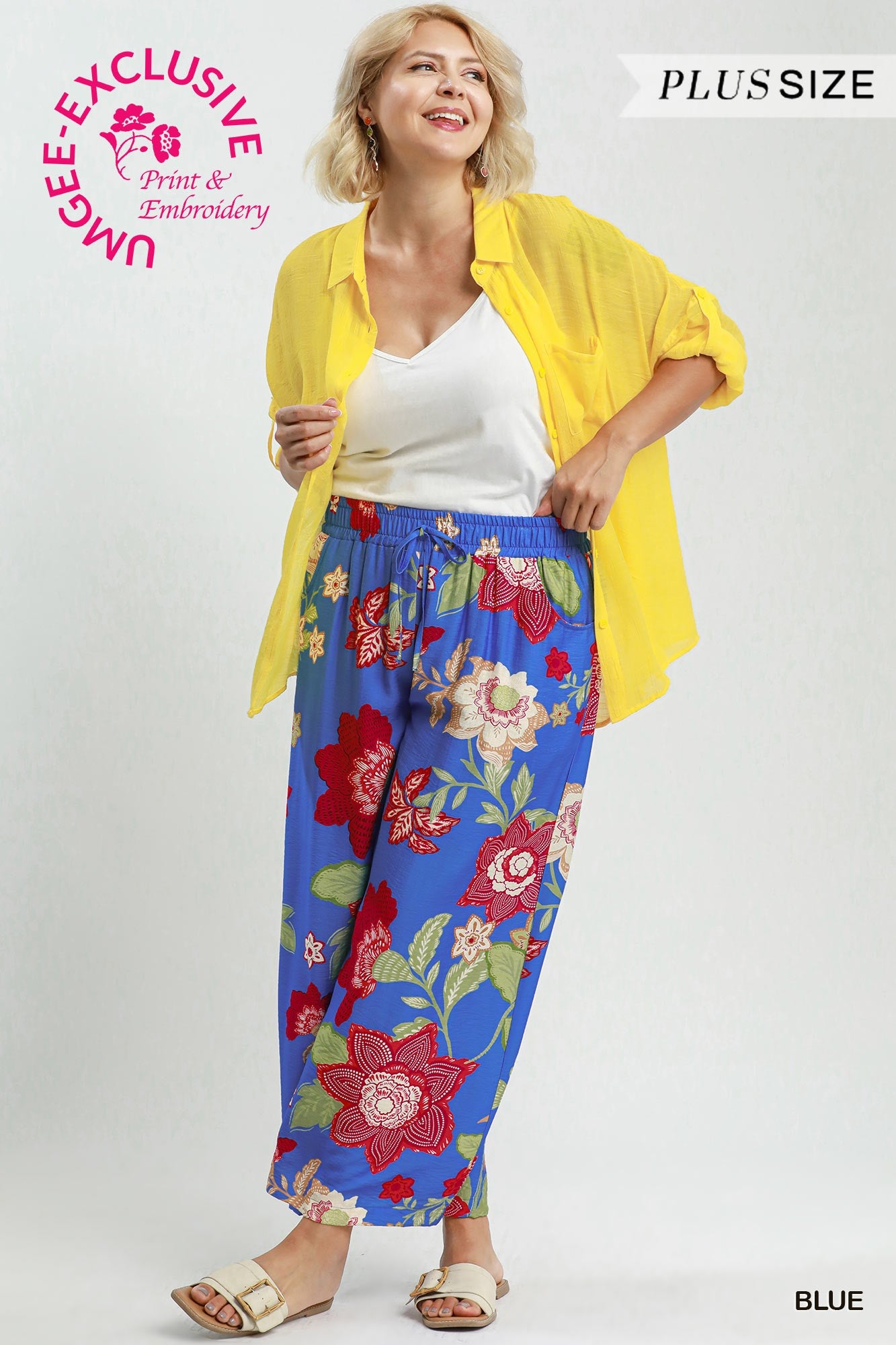 Wide Leg Floral Crop