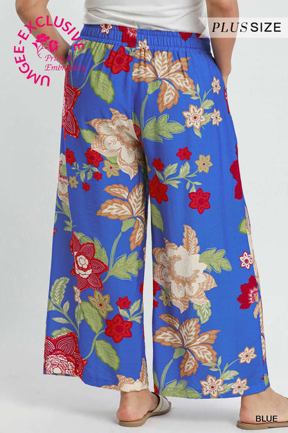 Wide Leg Floral Crop