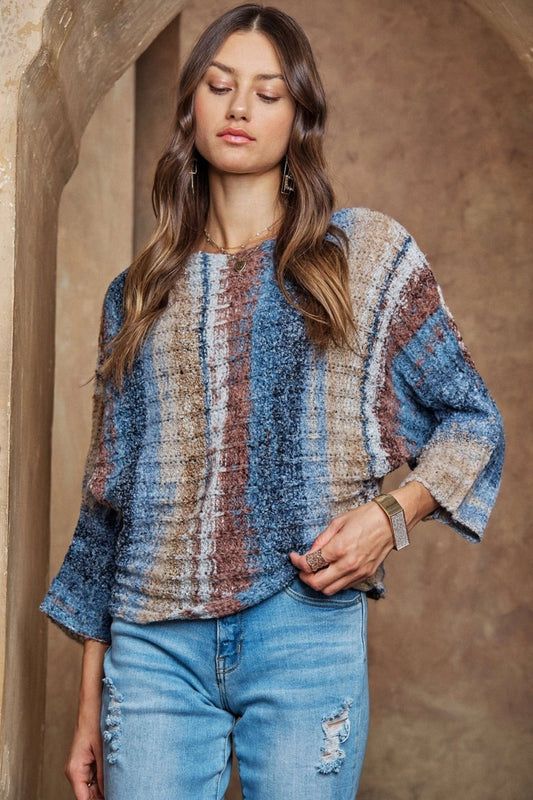 Boat Neck Stripe Sweater