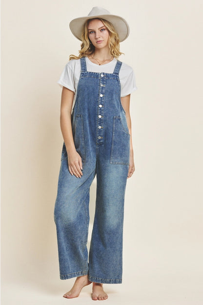 Fried Washed Denim Overall