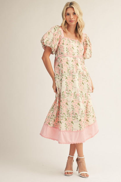 Square Neck Midi Dress