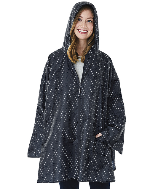 Charles River Women's Polka Dot/Navy Pack-N-Go Poncho