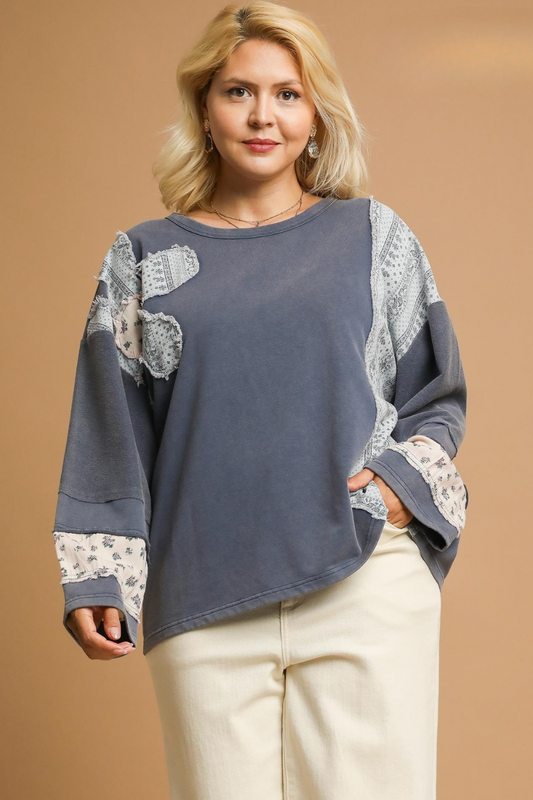 Patchwork Terry Pullover