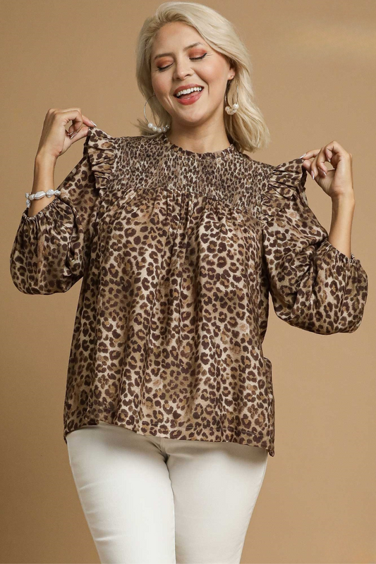 Ruffle Leopard Blouse