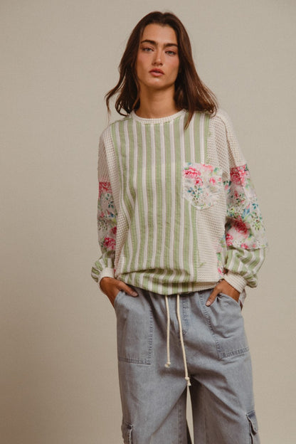 Raw Edge Top with Pocket