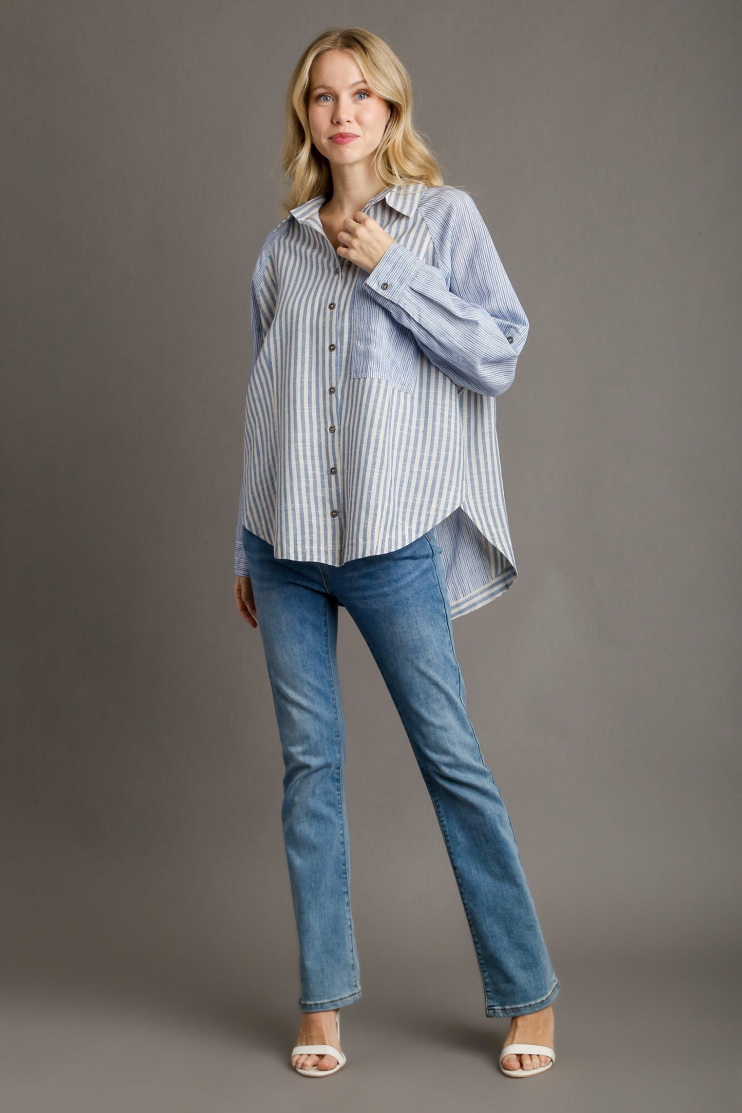 Stripe Collared Button Down Shirt