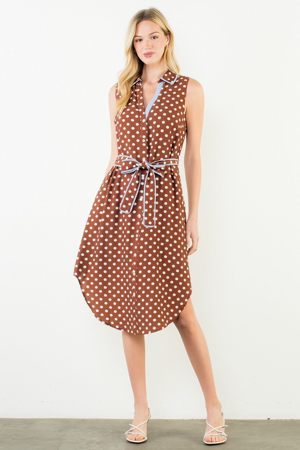 Sleeveless Polka Dot Dress