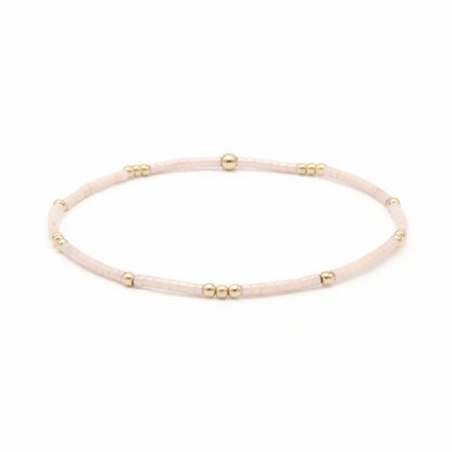 2mm Newport Palest Pink + Gold Filled Waterproof Bracelet