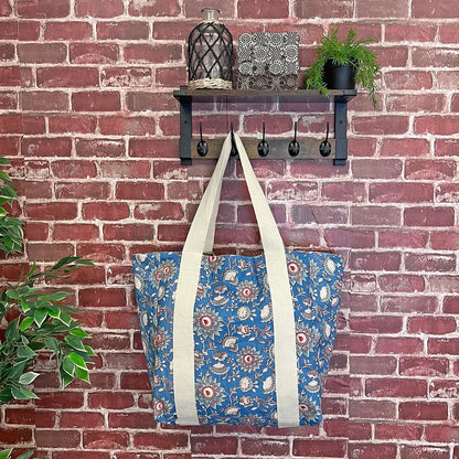 Denim Floral Handcrafted Canvas Bag