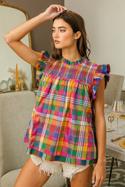 Bleached Vintage Ruffle Sleeve Top