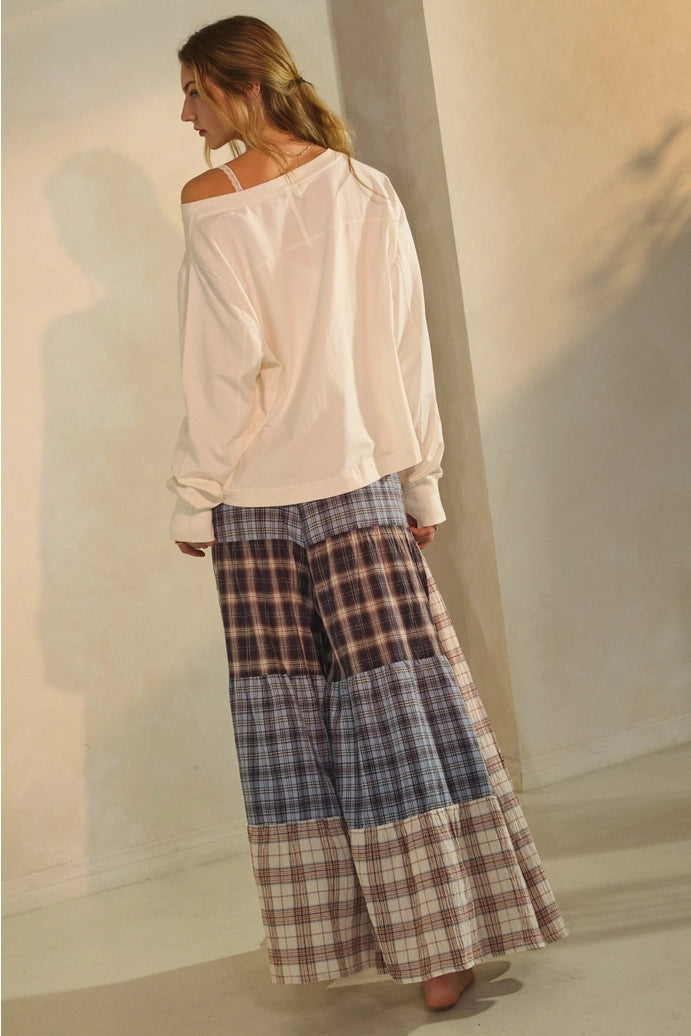 Drawstring Patchwork Pants