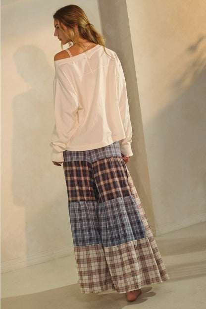 Drawstring Patchwork Pants